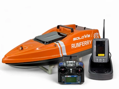 Карповый кораблик Runferry SOLO V2 GPS Orange+эхолот Toslon TF520.