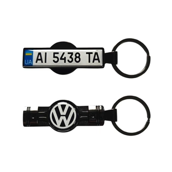 Брелок с номером поршень Volkswagen, двухсторонний брелок, никель