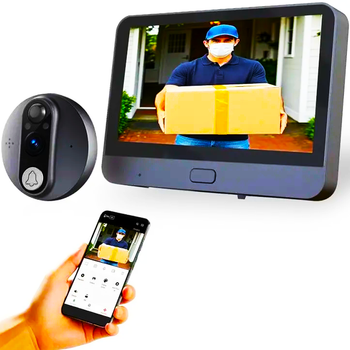 Відеодомофон дверного вічка бездротовий Wi-Fi Tuya Smart Video Doorbell ED-300RA