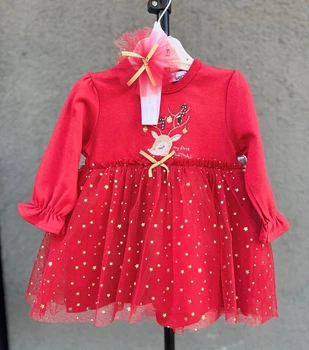 Дитяча новорічна сукня з повязкою для дівчинки Miniborn 3-6 міс 68 см,. червоний