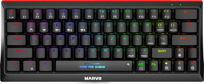Klawiatura bezprzewodowa Marvo KG962W Hecate 61WR Jixian Red USB/Wireless Black (KG962W EN-R)