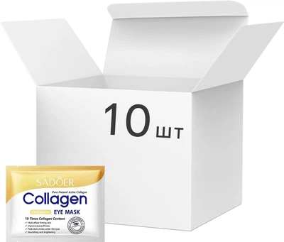 Упаковка антивозрастных гидрогелевых патчей под глаза Sadoer Collagen Anti-Aging Eye Mask 7.5 г х 10 шт (6975239996131)