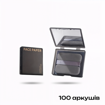 Матуючі серветки у футлярі для обличчя з дзеркалом і аплікатором, 100 аркушів