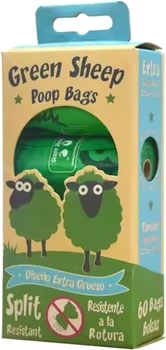 Упаковка пакетів для прибирання за тваринами Green Sheep біорозкладні 15х4 шт Зелені