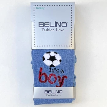 Детские колготки для мальчика Belino Футбол Сине-голубые 86-92 / 1-2 года