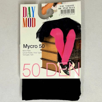Детские капроновые колготки DAY MOD 50 Den Черные 110-116 / 5-6 лет