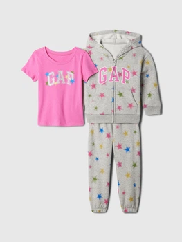 Детский комплект GAP толстовка, штаны и футболка 1159837069 (Серый 12-18M) на рост 80 см