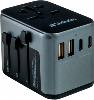 Ładowarka sieciowa Verbatim Travel Adapter 30W 3 x USB-C, 2 x USB-A UTA-03 Black (23942495451)
