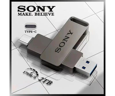 Флеш накопитель-память 2в1 SONY в металлическом корпусе USB3.0 + TYPE-C 2TB 689