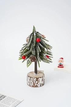 Новорічний декор Angel Gifts ялинка засніжена на пеньку 25 см (Я78560_AG3649)