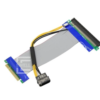 Райзер Ewell Riser Card PCI-E 8X to 16X, Molex, шлейф 15 см (EW235)