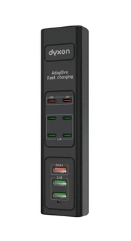 Мережевий фільтр-подовжувач DYXON US-D01 85W 6xUSB-C (PD) + 3xUSB-A QC3.0 FAST CHARGER 2M Black