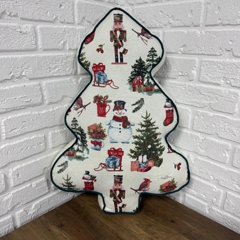 Подушка новогодняя Елка X-mas Nutcracker 45х60 см белая