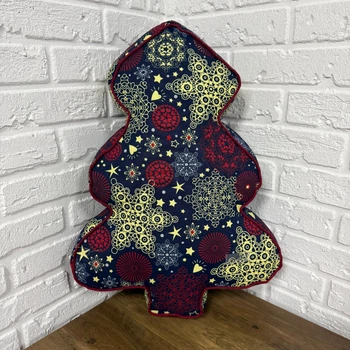 Подушка новогодняя Елка X-mas Big Snowflaker 45х60 см синяя