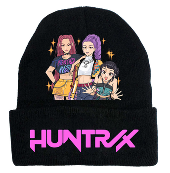 Шапка детская подростковая Кпоп Охотиницы на демонов KPop Demon Hunters для девочки, окружность 50-56, черный (SVS)