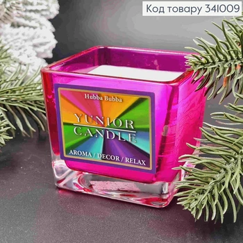 Аромасвеча в стакані Hubba Bubba, 70*70*70мм, 18год/горение YUNIOR CANDALE