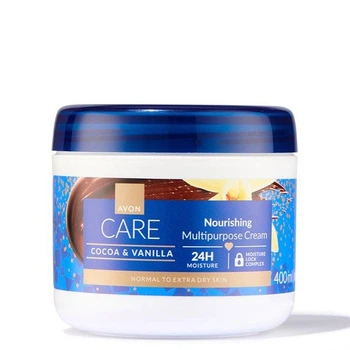 Питательный мультифункциональный крем для лица, рук и тела Avon Care с маслом какао и экстрактом ванили, 400 мл