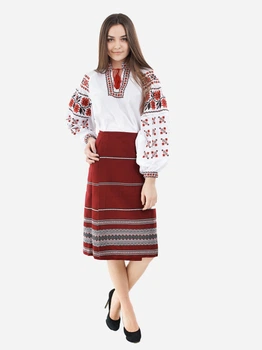 Спідниця-вишиванка жіноча з візерунком Edelvika 95-12/07 54-56 Бордова (2100000170692)