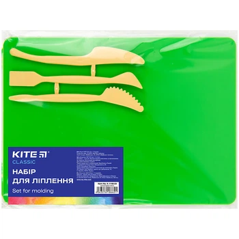 Доска для лепки 18x25 см + 3 стека зеленый Classic K-1140-04 Kite, 67744