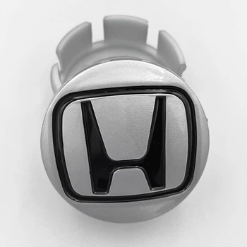 Колпачки (заглушки) в литые диски HONDA (Хонда) 58 мм Серебристые,Чёрный логотип CountryMan