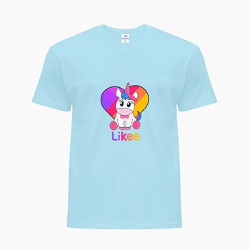 Дитяча футболка Лайк Єдиноріг (Likee Unicorn) (25186-1594) 134-140 см Бавовна Блакитний