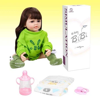 Кукла XBY 5530 висота 52 см, гумова, пляшечка, памперс, соска, в коробці