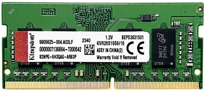 Оперативна пам'ять Kingston ValueRam SODIMM DDR4 16Gb 2666Mhz (KVR26S19S8/16)