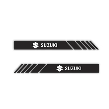 Наклейка на зеркала автомобиля Suzuki полосы (черная пара) 195*20мм