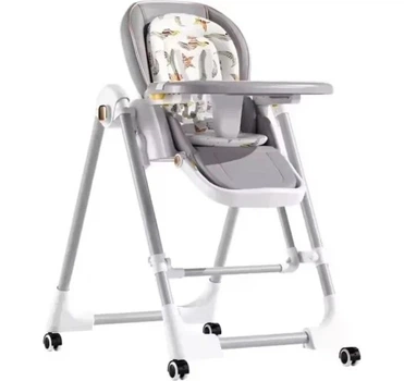 Стульчик для кормления BabyChair с регулируемой спинкой и столиком, шезлонг, колеса, складной (3223)
