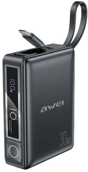 УМБ Awei P87K 10000mAh 30W USB-C/USB-A Black (6954284011761)