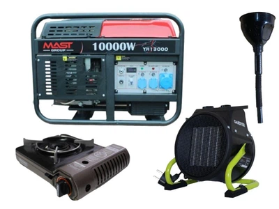 Бензиновый генератор MAST GROUP YH13000+ газовая плитка Orcamp CK-505+ электрический обогреватель Gardyer