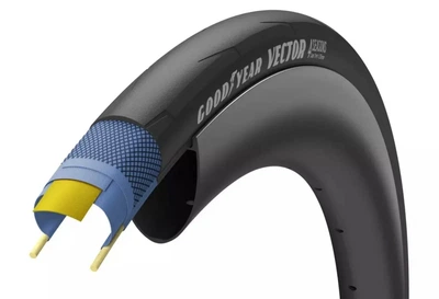 Велосипедная шина 700x25C бескамерная складная черная GoodYear VECTOR 4Seasons 120tpi (TIR-79-71)