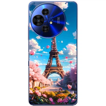 Силиконовый Чехол с Картинкой для TCL 50 Pro NxtPaper 5G Принт (Париж, Эйфелева Башня) (68045-ysm035)