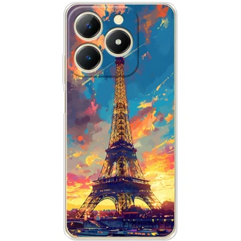 Силиконовый Чехол с Картинкой для Realme Note 70 Принт (Париж, Эйфелева Башня) (68328-ysm038)