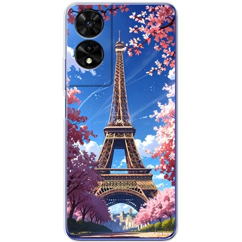 Силиконовый Чехол с Картинкой для TCL 505 Принт (Париж, Эйфелева Башня) (68046-ysm036)