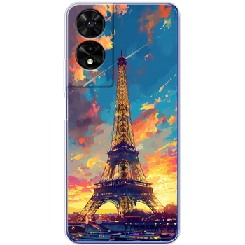 Силиконовый Чехол с Картинкой для TCL 505 Принт (Париж, Эйфелева Башня) (68046-ysm038)