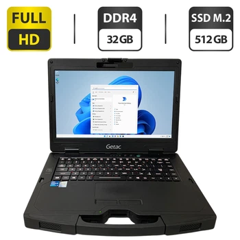 Защищенный ноутбук Getac S410 G4 / 14" (1920x1080) IPS Touch / Intel Core i5-1145G7 (4 (8) ядра по 4.4 GHz) / 32 GB DDR4 / 512 GB SSD M.2 / Intel Iris Xe Graphics / WebCam / Без стилуса б/у