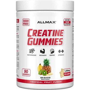 Креатин моногидрат AllMax Creatine Gummies 1250 мг 90 жевательных таблеток, Tropical Fruit Punch