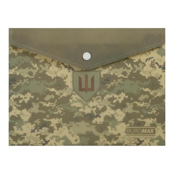 Папка-конверт на кнопці А5 Buromax Military матовий напівпрозорий пластик (BM.3919-04)