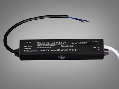 Ультратонкий блок живлення для LED стрічки Diasha 24V 45W IP67 1.87А