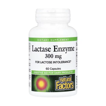 Фермент розщеплення лактози Лактаза Natural Factors (Lactase Enzyme) — 60 капсул