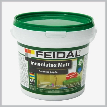 Краска латексная Feidal Innenlatex Matt для помещений с интенсивной нагрузкой глубоко-матовая белая 1 л