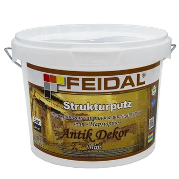 Декоративна акрилова штукатурка Feidal Strukturputz Antik Dekor mini біла 3 кг