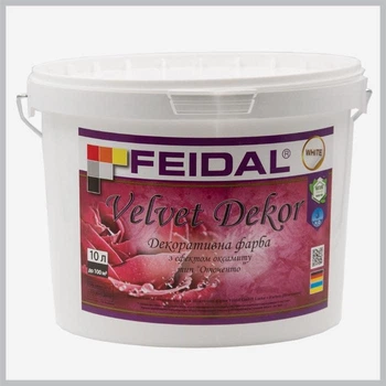 Декоративная краска Feidal Velvet Dekor с эффектом бархата Перламутровый белый 10 л