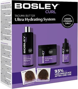Набор - Bosley Curl Ultra Hydrating System (shampoo/300ml+h/mask/300ml+h/ser/60ml) (1514239-31800446)
