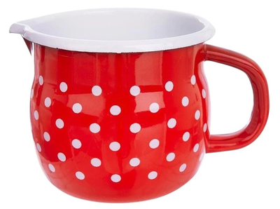 Kubek Orion Tecka emaliowany w grochy Czerwony 800 ml (8592381160401)