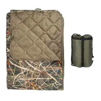 Одеяло тактическое кемпинговое с чехлом — Reed Camo — 150 × 200 см (KT7001011) — с кнопками для использования под пончо