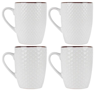 Zestaw kubków Vilde ceramicznych Białych 400 ml 4 szt (5904316481360)