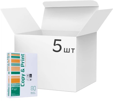 Ящик бумаги офисной Copy & Print A4 80 г/м2 класс C 500 листов х 5 пачек (CP.A4.80.PR)