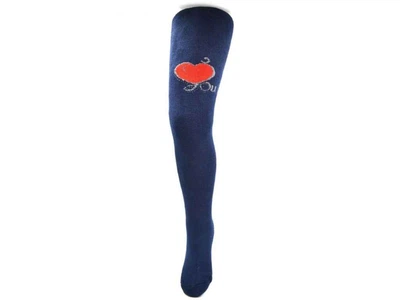 Колготи STAR KIDS чорний дитячі махра SK066 Сердечко р.128-134